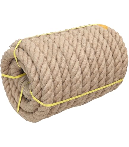 Aazon.co: Jute Rope 3/4 Inch X 50Ft,Natural Hep Rope,Thick Rope - View #3