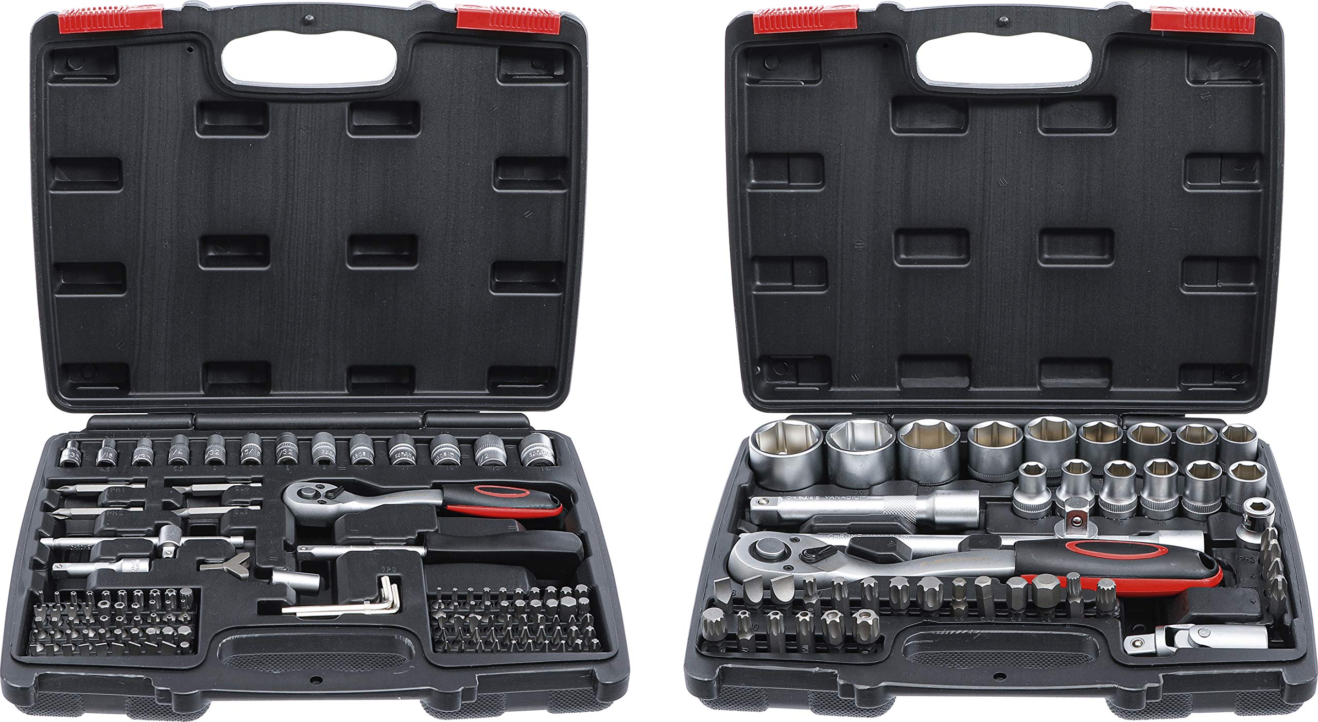 BGS Diy 9192 | Socket Set | 6.3 mm (1/4") / 12.5 mm (1/2") Drive | Inch Sizes | 174 pcs.