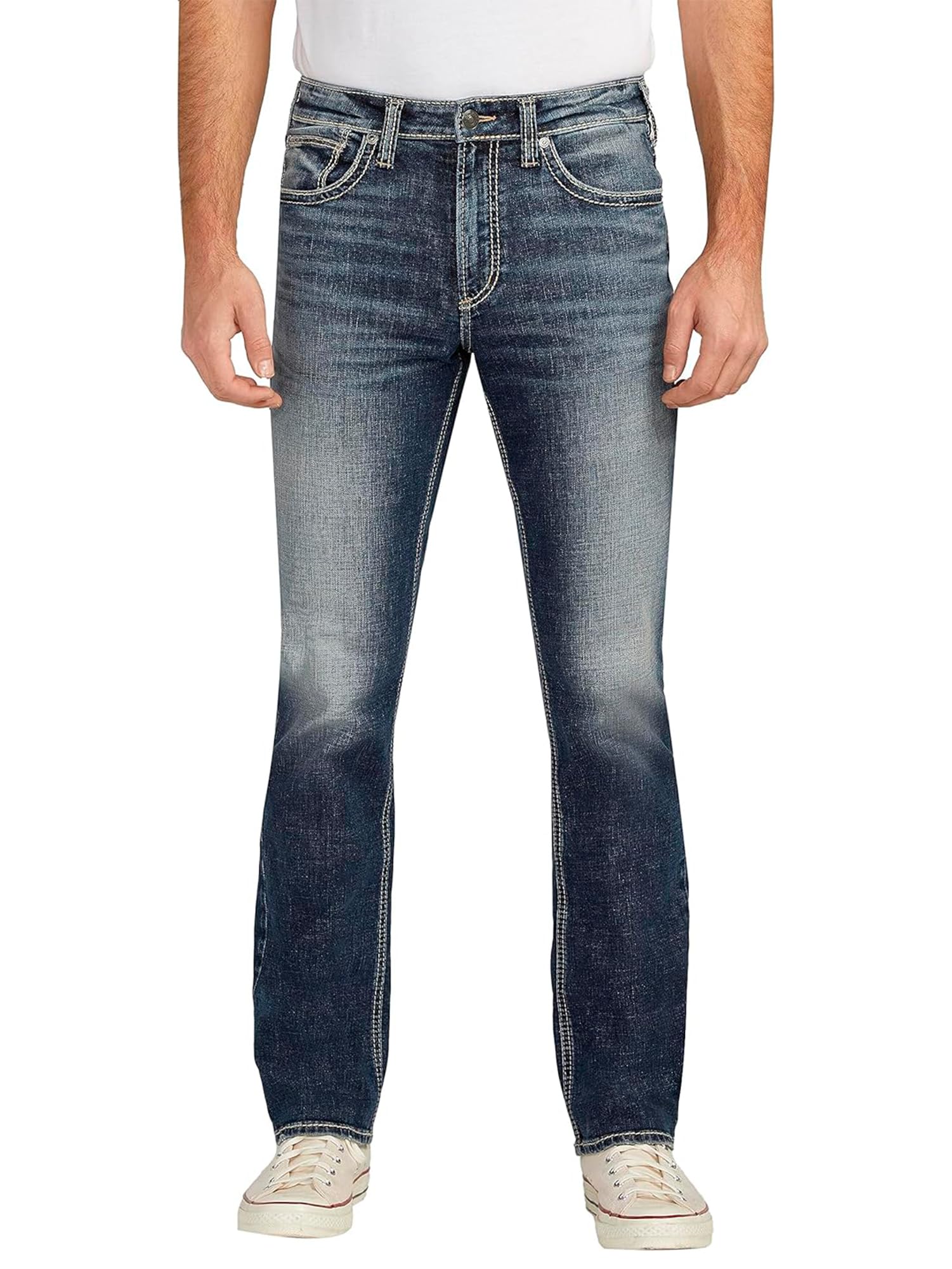 Silver Jeans Co. Men’s Grayson Classic Fit Straight Leg Jeans, Dark Wash EFS356