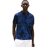 Tommy Hilfiger Mens Short Sleeve Linen Polo Shirts in Regular Fit with Tropical Print Designs