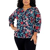 Karen S Plus Size Floral Print Top