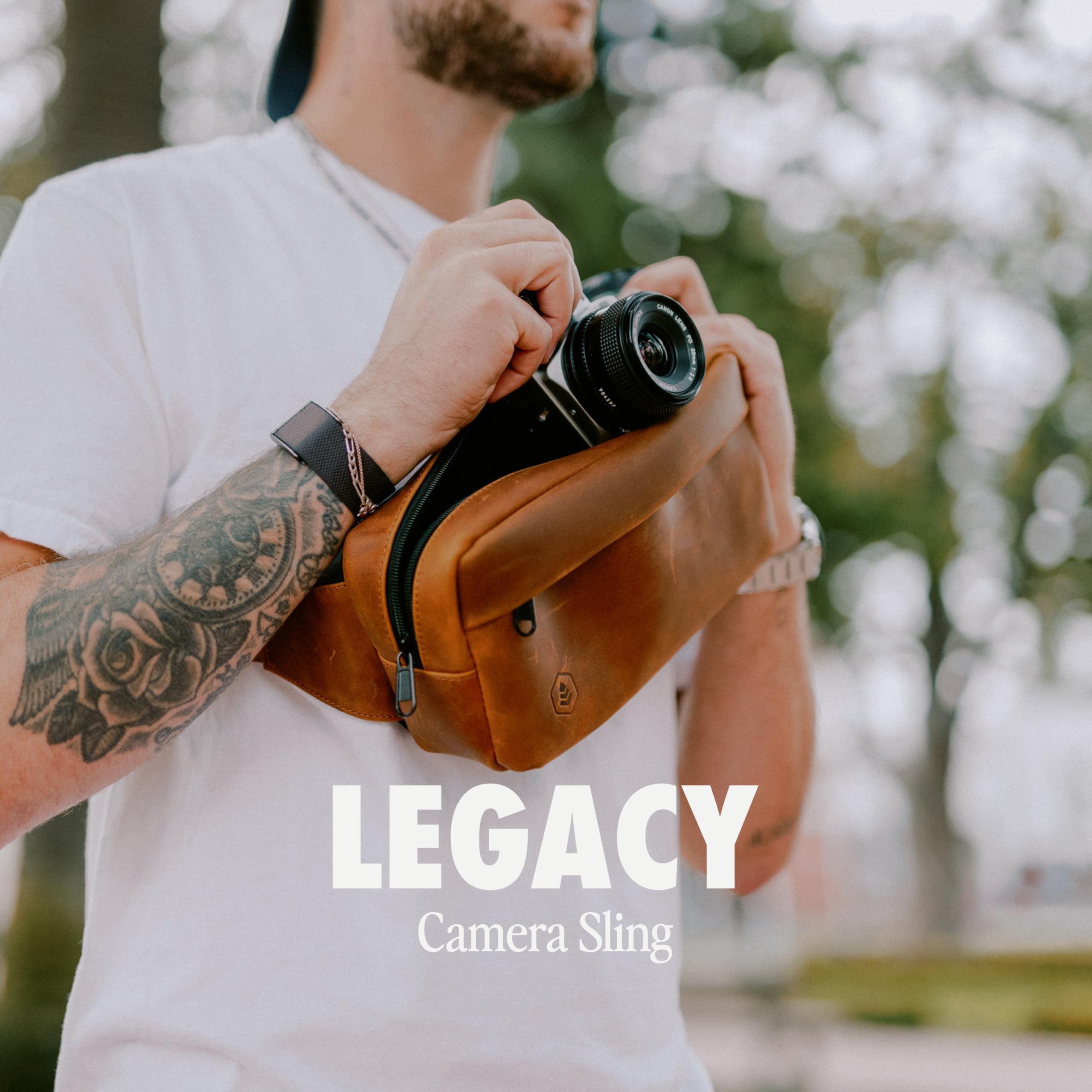 Evergreen Legacy Compact Camera Sling/Genuine Leather/Cross-body Bag/Compatible with Fujifilm X100 Series, X-Pro 3, XT4, Leica M6