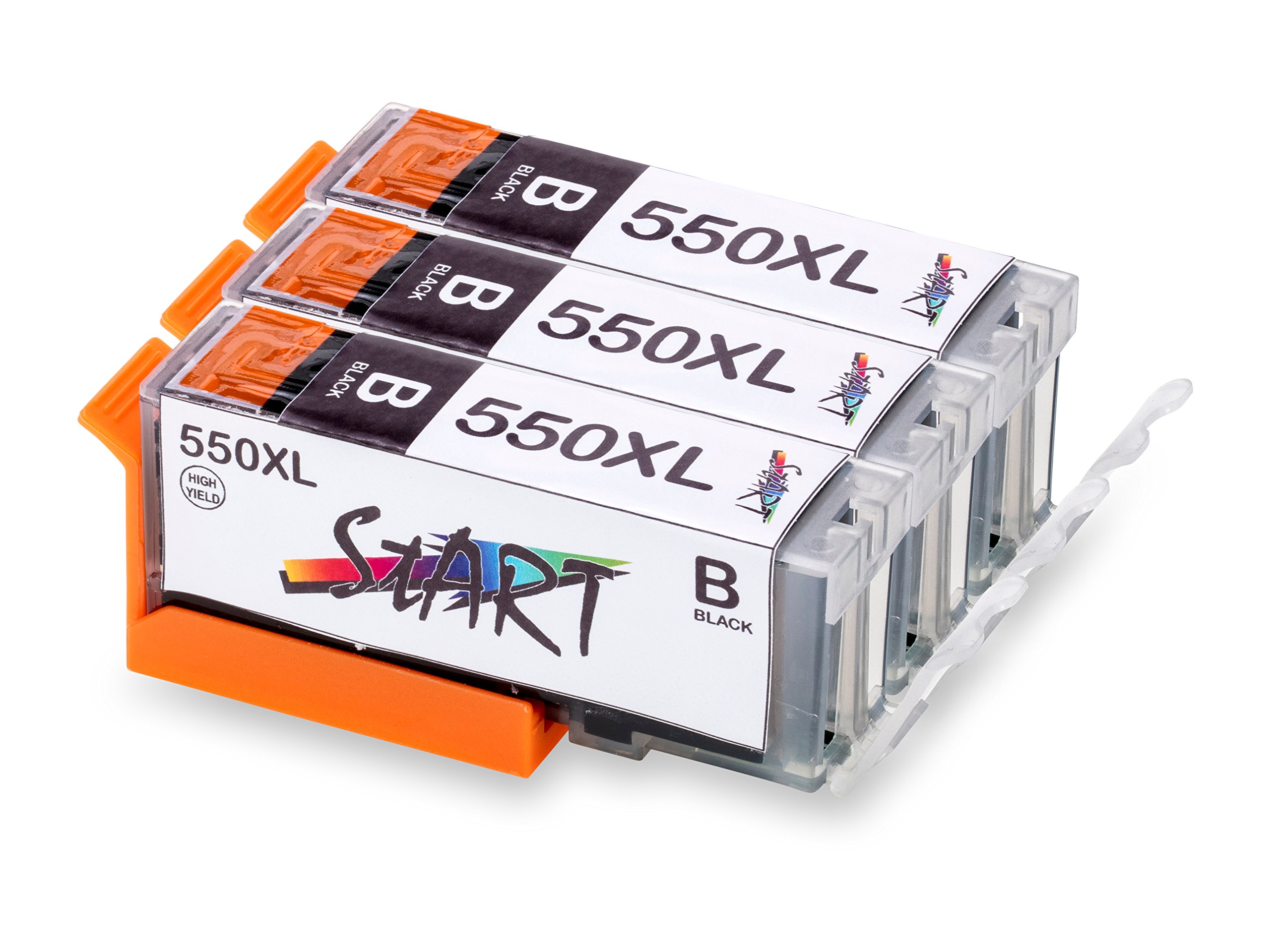 START 3 XL Chip Cartridges Compatible with Canon PGI-550BK PGI-550PGBK XL Black PGI 550 PG BK