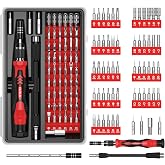 ORIA Precision Screwdriver Kit, Mini Screwdriver Set, 61 in 1 with 57 Bits Repair Tools with Flexible Shaft, Extension Rod for Mobile Phone, Smartphone, Tablet, PC, Red