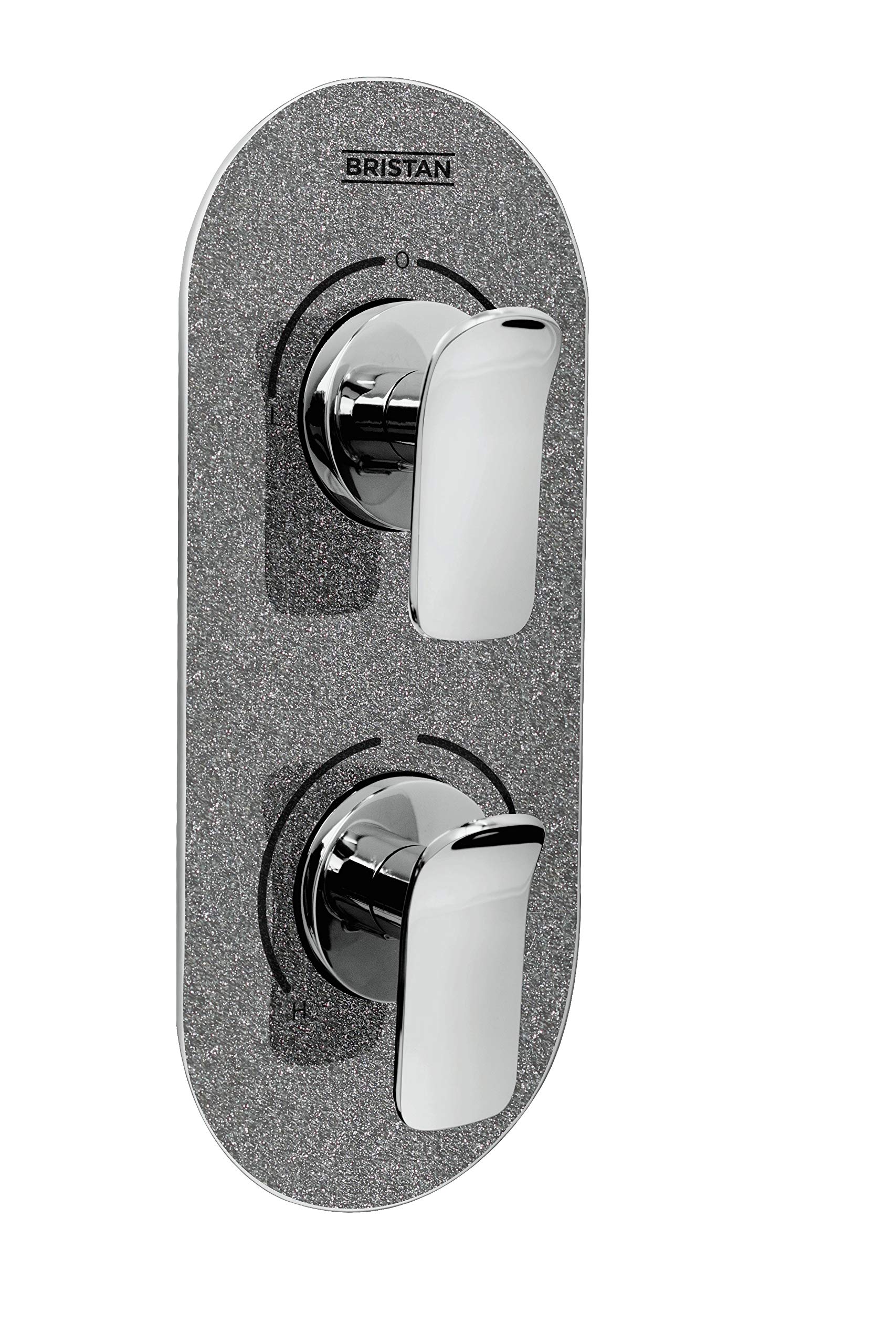 Bristan MALP SHCDIV GG Metallix Alp Concealed Dual Control Valve and Diverter Graphite Glisten, Chrome/Graphite