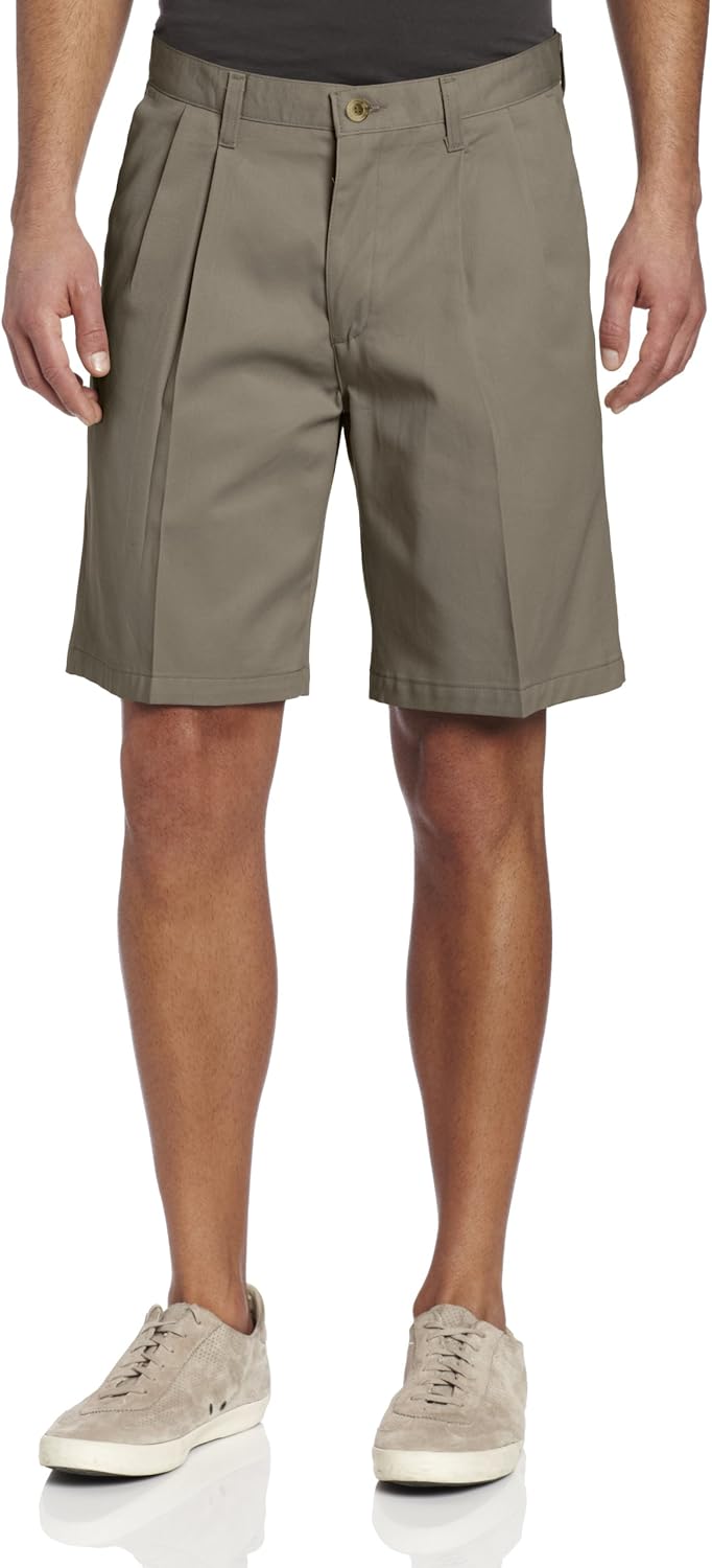 Lee Men's Stain Resistant Pleated Short, Olive, 32 at  Men’s Clothing store