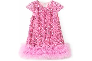 Miipat Toddler Girls Sequin Dress Sparkly Gown Party Dresses Little Kids A-Line Velvet Dress