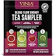 VINIA Tea Sampler, 4 Flavor Variety Pack. Made with Organic Teas, Infused with Piceid Resveratrol for Heart Health, Nitric Oxide, Physical Energy, Alertness, Blood Flow, Keto, Kosher, NON-GMO (30)