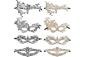 8Pcs Mardi Gras Masquerade Mask for Women Vintage Antique Lace Venetian Mask for Halloween Masquerade Party