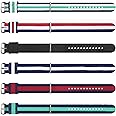 MCXGL 6-piece multi-color four-size nylon strap washable watch band for men and women (12mm 16mm 18mm 20mm)