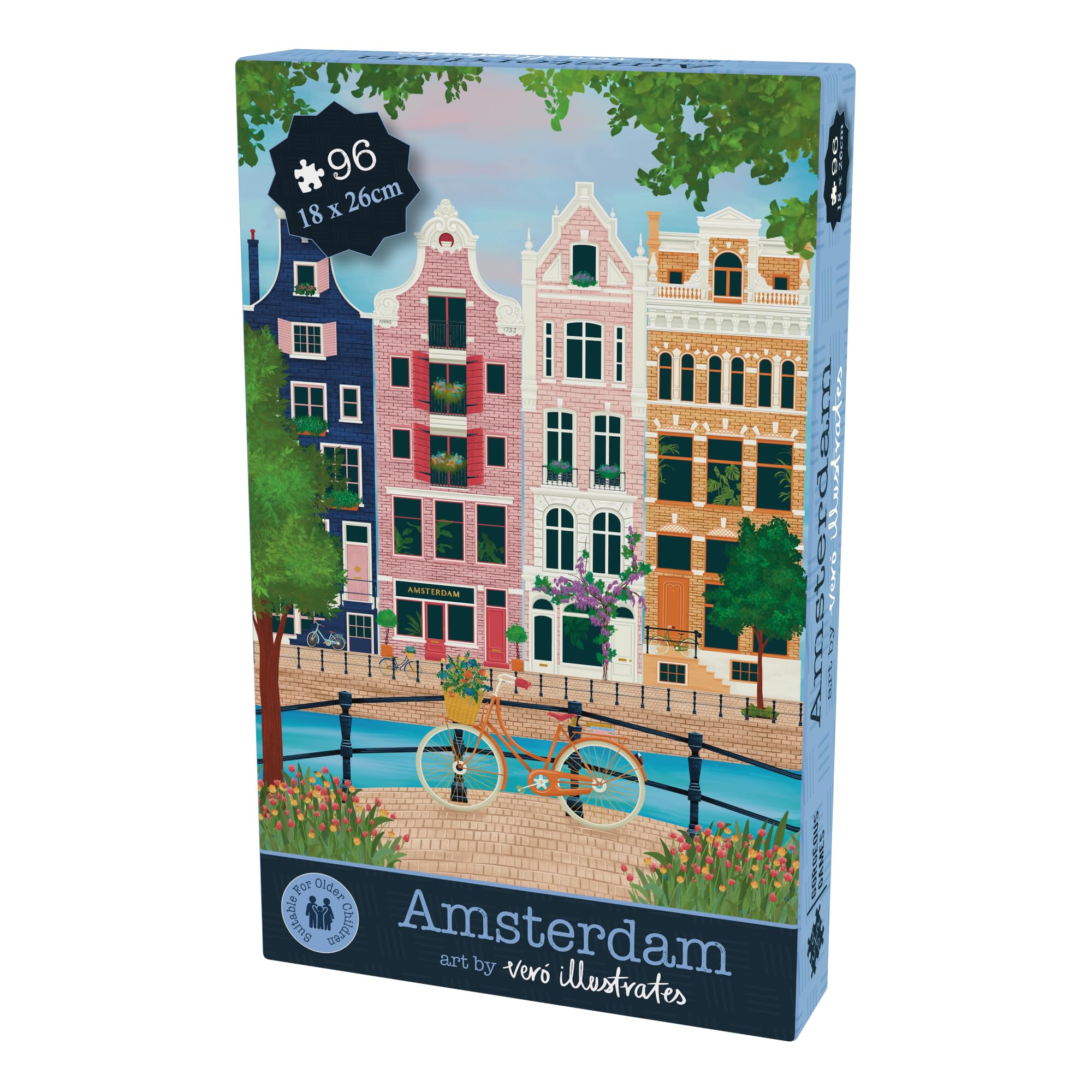 Gorgeous Games "Amsterdam" Wooden Jigsaw (Small, 96 Pieces, Large Format Pieces) β image 1