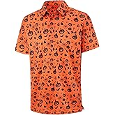 LEQILA Men Golf Polo Shirts Short Sleeve Casual Print Dry Fit Moisture Wicking Performance Collared Golf Shirts for Men