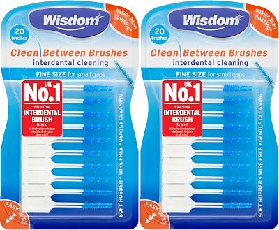 Wisdom Clean Between Brushes Blue Fine Pack of 2 (Total 40)
