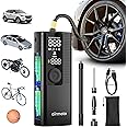 Airmoto Tire Inflator Portable Air Compressor - Air Pump for Car Tires with Tire Pressure Gauge (120 PSI) - One Click Smart P
