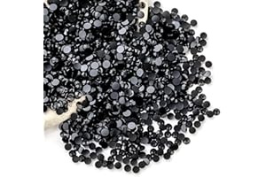 QPRETTY DU Black Rhinestones Bulk, 10000PCS Flat Back Round Jelly AB Rhinestones Non-Hotfix Crystal Gems Wholesale for Crafts Makeup Nails Face Tumblers Clothes Shoes Handmade Decoration 3mm