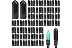 codree 150 PCS No Glow Caps for String Lights, String Light Cap to Hide The Extra Lights, Christmas Blackout Black Light Cap Covers for 5mm Diameter Glass LED String Lights