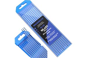 WelderElite TIG Welding Tungsten Electrode 10 Pack 1/16" × 7" (Blue - 2% Lanthanated, WL20/EWLa-2) for AC/DC TIG Welding