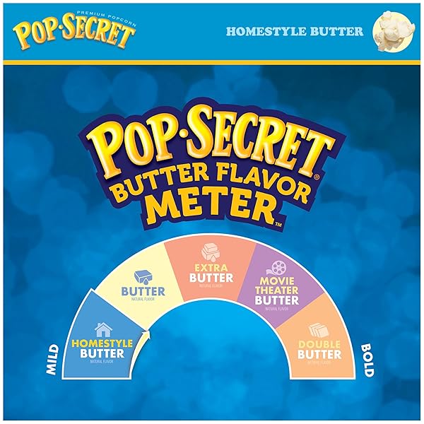 POP SECRET MICROWAVE POPCORN, HOMESTYLE BUTTER FLAVOR, 3.2 OZ SHARING BAGS, 6 COUNT (PACK OF 1)