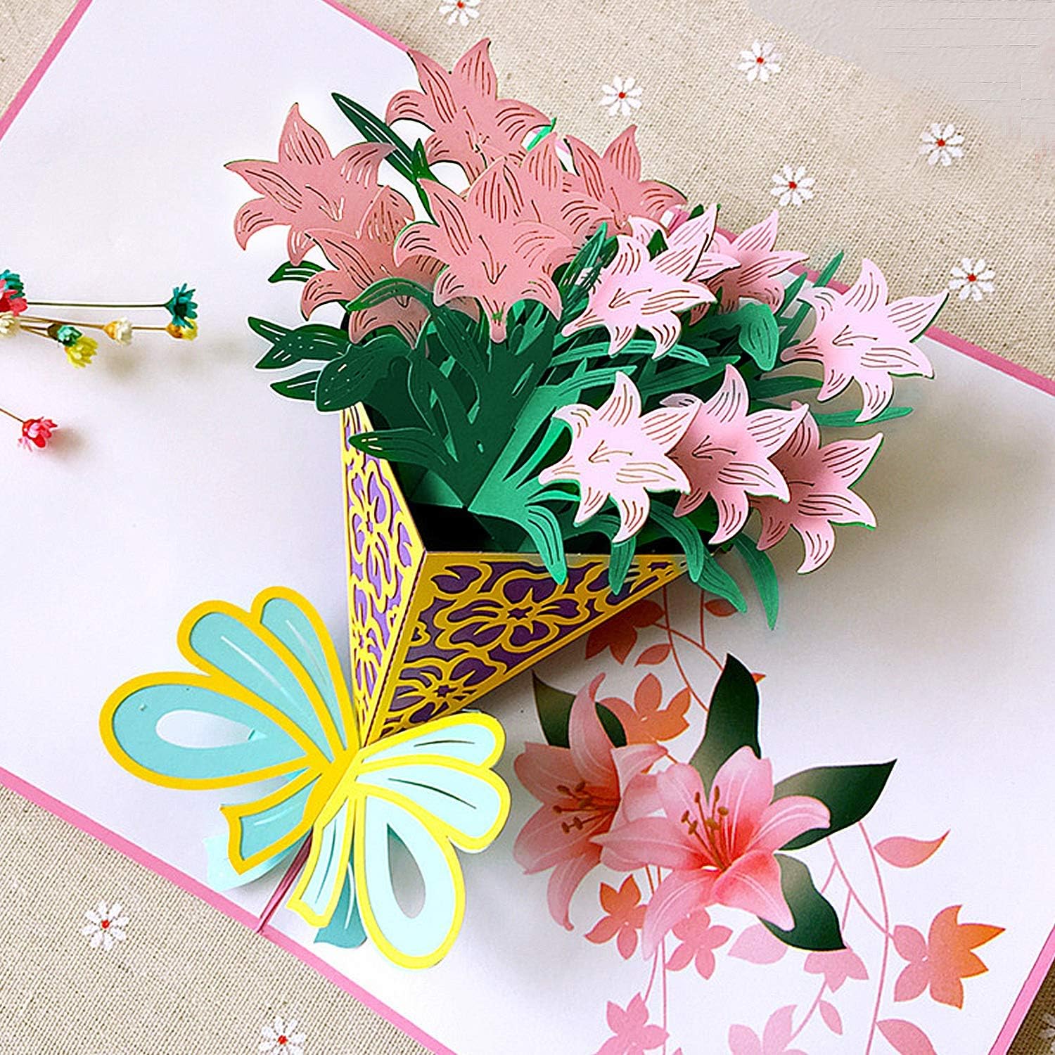 3D Card, Pop Up Card for Most Occasions, Mother's Day Card, Springtime Card, Birthday Card, Graduation Card, Romance Card, Anniversary Card, Valentine's Day Card, Wedding Card