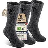 Alpaca Socks for Men and Women, Heavyweight Thermal Thick Warm Alpaca Wool Boot Sock for Hunting, Hiking, Moisture Wicking