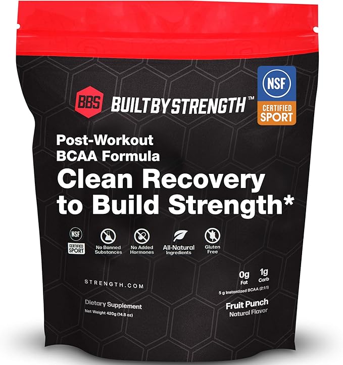 BuiltByStrength Post Workout Recovery Drink NSF Certified Pure BCAA