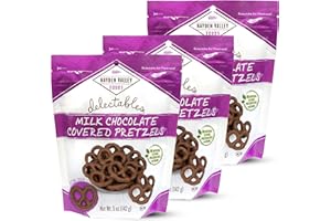 Hayden Valley Foods Milk Chocolate Covered Pretzels - 5 oz Bags (Pack of 3) - No Artificial Flavors, Preservatives or Colors - Gourmet Bulk Holiday Snacks