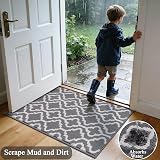 SHACOS Dirt Trapper Door Mat 80x120 cm Non-Slip Indoor Outdoor Grey view 3