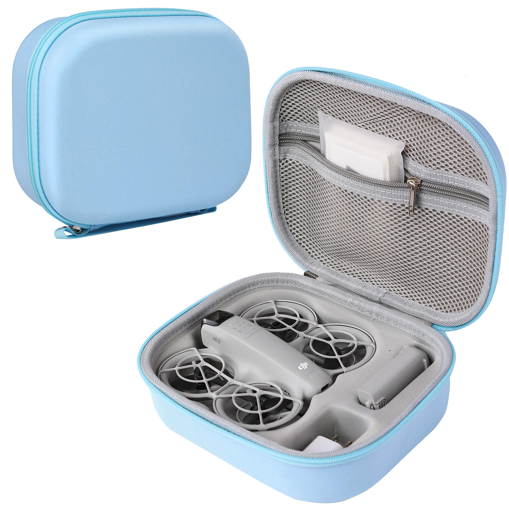 Photo 1 of PONYRC Carrying Case for DJI NEO, Portable Waterproof Travel Storage Bag for DJI NEO Drone and Accessories, Light Blue