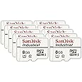SanDisk Industrial 8GB Micro SD Memory Card Class 10 UHS-I MicroSDHC (Bulk 10 Pack) in Cases (SDSDQAF3-008G-I) Bundle with (1) Everything But Stromboli Card Reader