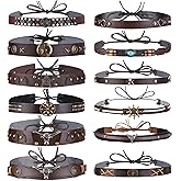 Rumia 12pcs Hat Bands for Women & Men - Western, Boho, Panama & Fedora Hat Accessories - 56-65cm
