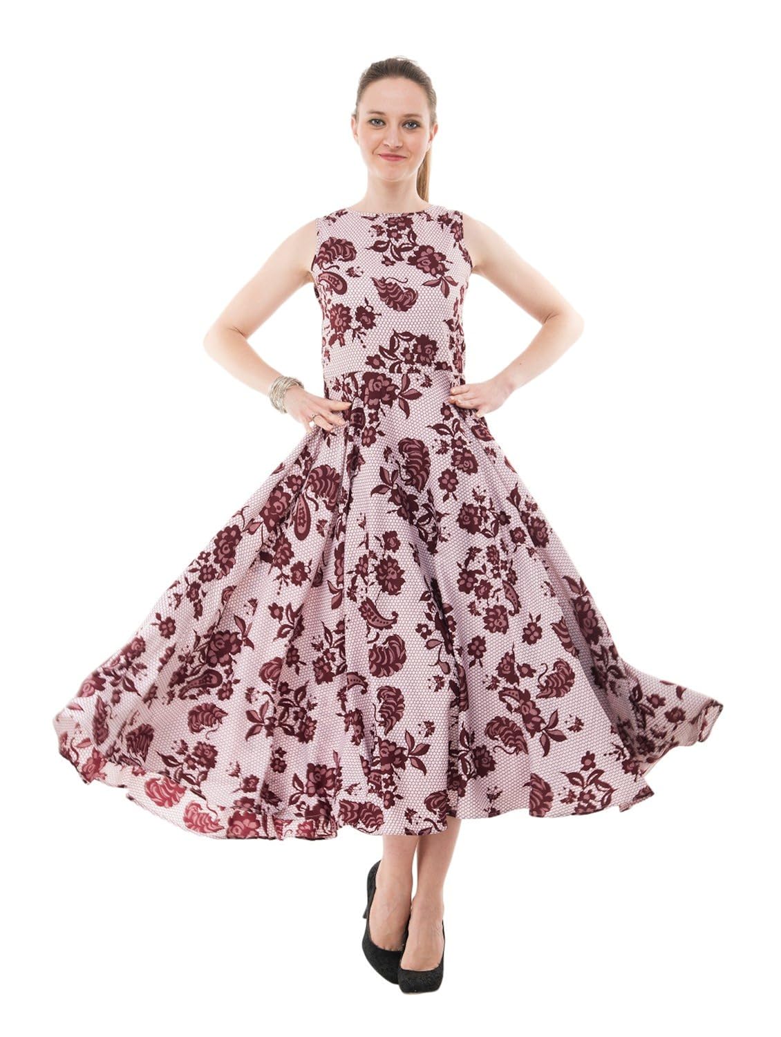 karmic vision women's multi-coloured fit & flare maxi dress