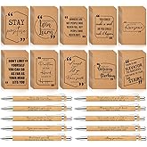 Fulmoon 200 Pcs Employee Appreciation Gifts Bulk Kraft Inspirational Notebook Motivational Bamboo Pen Mini Pocket Notepad for Coworkers Teacher Team Office Staff Women Volunteer Gifts
