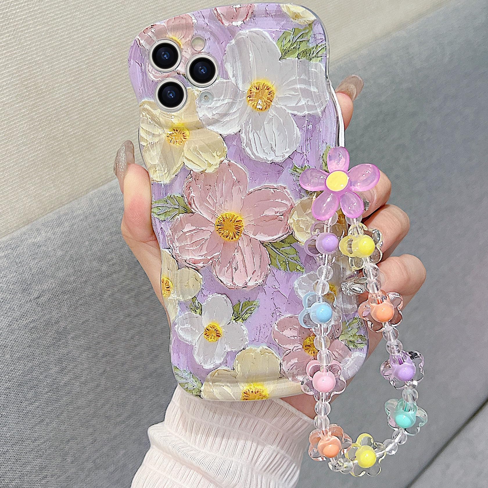 for iPhone 11 Pro Curly Wavy Case, Cute Colorful