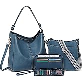 Purses for Women 3PCS, Crossbody Bags Set Large Leather Purse Shoulder Handbags with Wallet Adjustable Straps for Ladies Tote