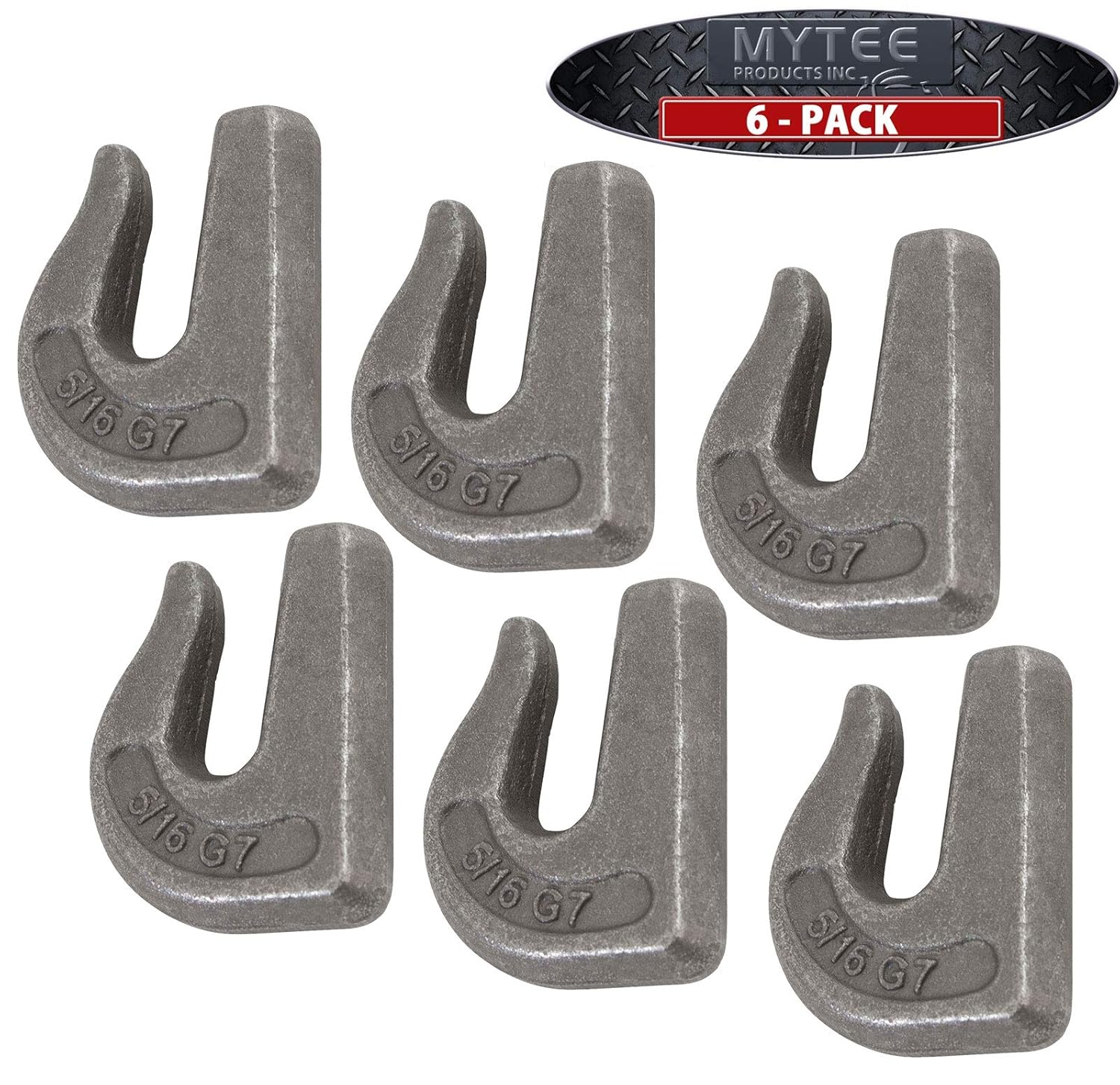 10 G70 3/8" Weld On Chain Grab Hooks Loader Bucket Flatbed Trailer Tow