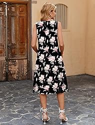 Zeagoo Women Below Knee Length Spring Floral Dress