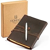 Premium Leather Journal for Men Women - Refillable Leather Notebook Cover with Pen - Leather Bound Notebook Lined Paper A5, Travel Journal - Ideal for Writing, Journals, and Notebooks