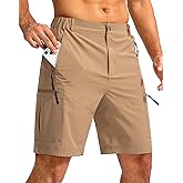 Pudolla Men's Hiking Cargo Shorts 9"/7"/11" Lightweight Outdoor Shorts for Men Trip Golf Camping Casual with 5 Zipper Pockets