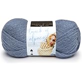 Lion Brand Yarn (1 Skein) Touch of Alpaca Yarn, Dusty Blue | Worsted Weight Acrylic Alpaca Blend Knit &amp; Crochet Fiber for Luxury Handmade Gifts, Cozy Wraps, Cowls, Sweaters