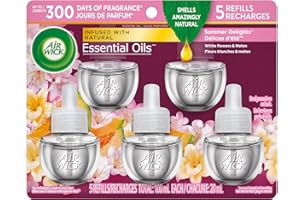 Airwick Plug in Scented Oil Refills, Summer Delights, Infused with natural essential oils for an incredible floral aroma, Air