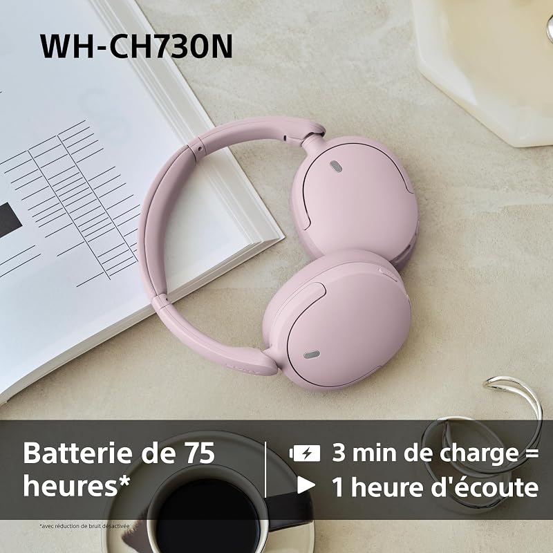 WH-CH730N Casque Bluetooth sans Fil à réduction de Bruit - Noir