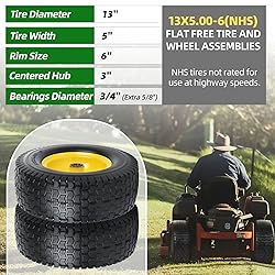 AR-PRO (2-Pack) 13x5.00-6 Flat Free Tire and Wheel