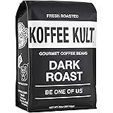 Koffee Kult Dark Roast Whole Bean Coffee - Small Batch Gourmet Aromatic Artisan Blend 100% Arabica Coffee Beans Organically S