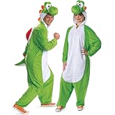 Super Mario Yoshi Costume for Adults, Official Nintendo Yoshi Hooded Jumpsuit