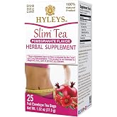 Hyleys Slim Tea, Pomegranate, Detox Tea for Weight Loss, 25 Tea Bags | Green Tea, Senna Leaf &amp; Natural Pomegranate, 3 Ingredients, No Added Sugar, Gluten Free &amp; Vegan, One Cup at Bedtime