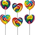 Fruidles Swirl Multicolor Heart Lollipop, Heart Design, Party Bag Fillers, Individually Wrapped, 12-Pack