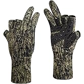 Palmyth Mens Hunting Gloves Lightweight Fingerless Camo Glove Outdoor Mossy Veil