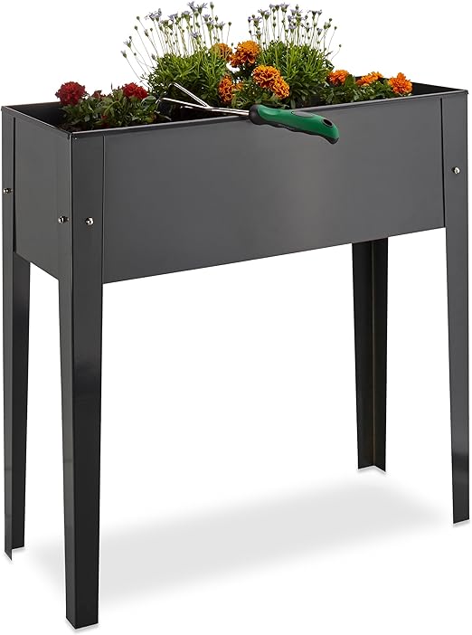 Relaxdays, Gris Huerto Urbano, Recipiente para Plantas, Tiesto de ...