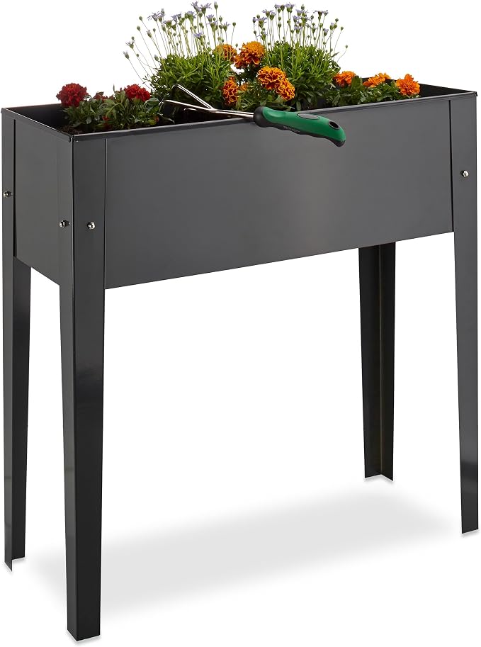 Relaxdays, Gris Huerto Urbano, Recipiente para Plantas, Tiesto de ...