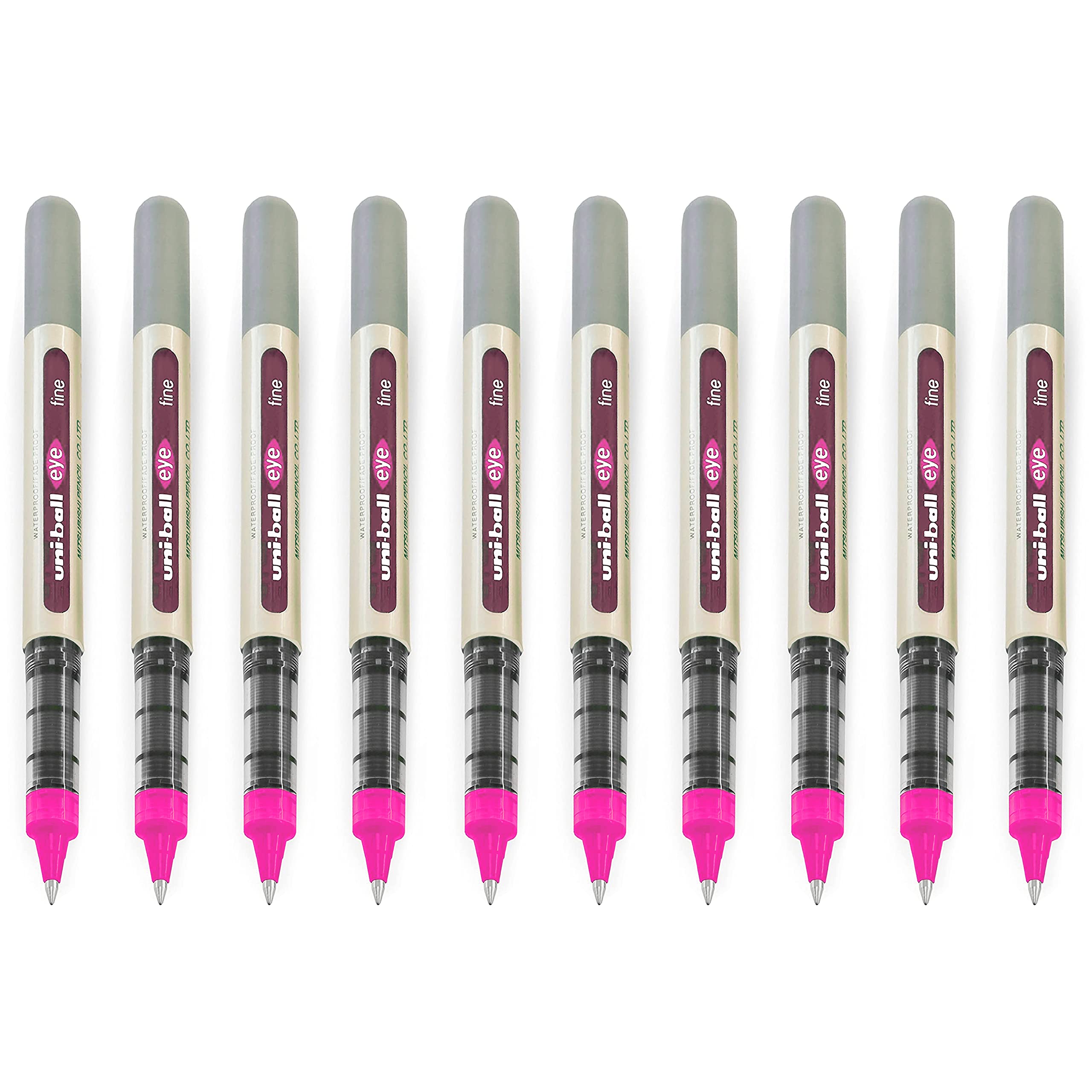 uni-ball EYE - UB-157E Rollerball Pens - 0.7mm Nib - Pink - Pack of 10